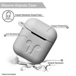 AMR Wallet Case Cover Silcone Grey for Apple AirPods 2, AMR-13 image 3