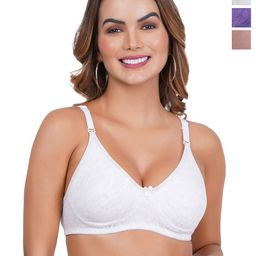 Liigne Pack Of 3 Full Coverage Non Padded Everyday Bra With All Day Comfort-48
