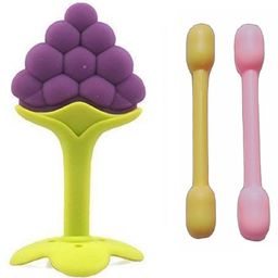 Enorme Silicone Grapes Fruit Shaped Teether with Dumbler Teether - Multicolour-10