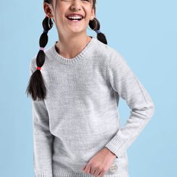 Pine Kids Full Sleeves Light Winter Wear Pullover Sweater - Grey-image-86