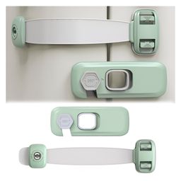 Bembika Child Safety Lock For Fridge, Drawers, Cupboard, Cabinet, Window Safety Multifunction Accessories Adjustable Buckle Lock Green - 2 Pcs-28