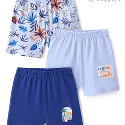Babyoye 100% Cotton with Eco Jiva Finish Tropical Print Shorts Pack of 3 - Multicolour-picture-31