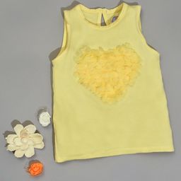 Mi Arcus Sleeveless Heart Design Top - Yellow-image-95