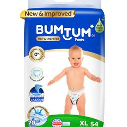 Bumtum Baby Diaper Pants with Double Layer Leakage Protection Infused With Aloe Vera, Cottony Soft High Absorb Technology  Extra Large - 54 Pieces-23