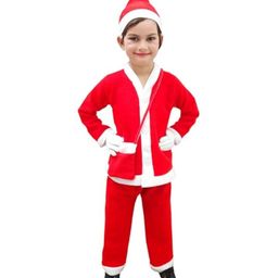 Itsmycostume Christmas Theme Santa Claus Dress Set - Red & White-image-72