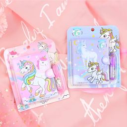 Paper Moon Unicorn Mini Pocket Diary With Pen Set, Writing Book For Kids, Cartoon Stationery Set,Birthday Return Gift - Assorted Designs-image-52