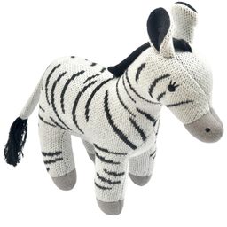 NESTA Zebra Plush Toy for KidsSnuggly Knitted Cotton Soft Toy- Length 15 cm-24