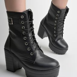 Shoetopia Solid Lace Ups Boots - Black-image-73