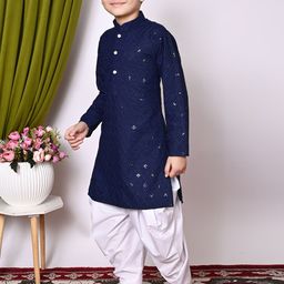 Cae Boys Ethnic Motifs Embroidered Regular Thread Work Kurta with Patiala image 4