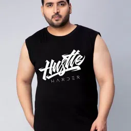 Toodle Plus Men Plus Size Printed Sleeveless Vest T-Shirt-image-9
