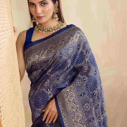 Shreyansh creation Ethnic Motifs Zari Silk Blend Banarasi Saree-picture-14