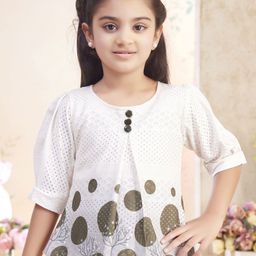 Aarika Girls Printed Round Neck Top With Trousers-picture-6