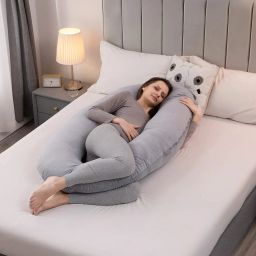 Maternity Pregnancy Sleeping Pillow Microfibre Nature Pregnancy Pillow Pack of 1-image-8