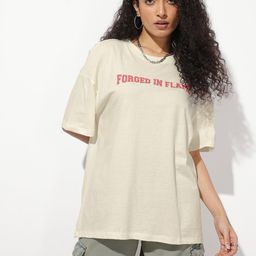 The Roadster Life Co. Graphic Printed Drop-Shoulder Sleeves Pure Cotton Oversized T-shirt-picture-36