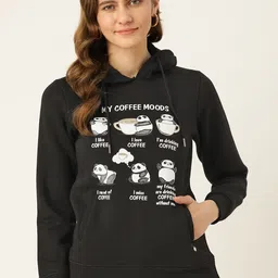 Monte Carlo Women Black Printed Hooded Sweatshirt-image-52