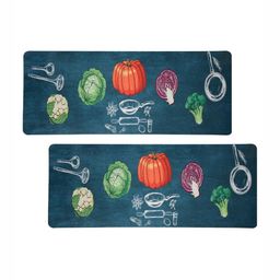 Aura 2-Pcs Green & Red Vegetables Printed Bed Side Runners For Home & Bedroom-20
