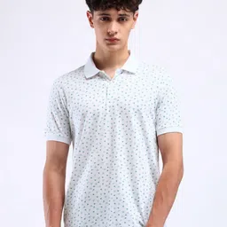 Flying Machine Men Conversational Printed Polo Collar Cotton T-Shirt-picture-38