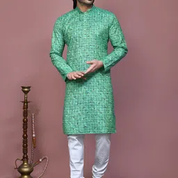 RANAK Men Geometric Printed Thread Work Kurta-picture-8