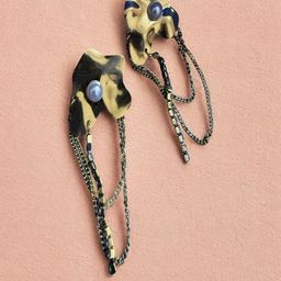 DressBerry Stainless Steel Gold-Plated Pearls Beaded Contemporary Drop Earrings-image-29