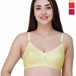 College Pack Of 3 Full Coverage Non Padded Non-Wired Cotton Regular Everyday Bra-picture-5
