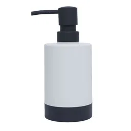 FabSeasons White & Navy Blue Textured Plastic Soap Dispenser-picture-8
