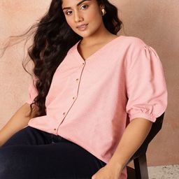 all about you Plus Size Self Design Shirt Style Top-picture-8