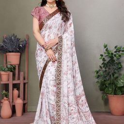 KALINI Floral Printed Zari Saree-image-15