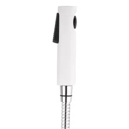 PRO HOME Health Faucet White with 1 m Pipe, Wall Hook Chrome Finish for Toilet, HF-ABS_ROND-18