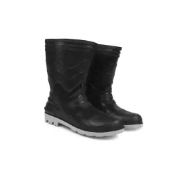 Borris Young High Ankle Black Upper and Grey Sole Safety Gum Boots Size 6 UK-image-85