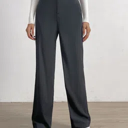 KERI PERRY Women Relaxed Straight Leg High-Rise Trousers-image-41