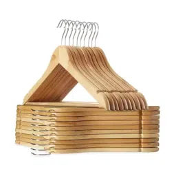 Emergity Wooden Hangers For Wardrobe, Cloth, Saree (Beige) Pack of 12-picture-25