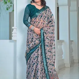 Moda Rapido Floral Printed Zari Saree-picture-4