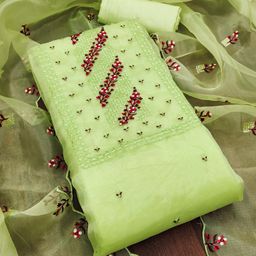 Maroosh Floral Embroidered Sequinned Organza Unstitched Dress Material-picture-35