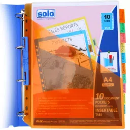 Solo 10 Document Pockets Dividers with Insertable Tabs DD110 image 5