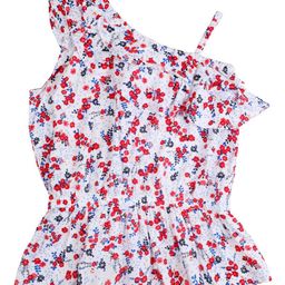 Gini and Jony Floral Print One Shoulder Ruffles Cotton Top-image-61