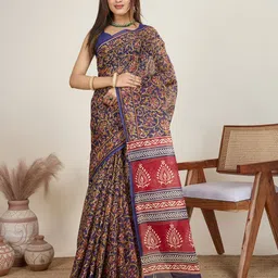 Jevi Prints Kalamkari Printed Pure Cotton Saree-picture-45
