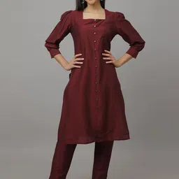 OZURY Women Solid Kurta with Trousers-image-49