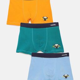 Mackly Pack Of 3 Kool Dog Printed Briefs - Orange Green Blue-image-33