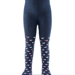 Cute Walk by Babyhug Non Terry Footed Anti Bacterial Heart Design Tights- Navy Blue-image-84