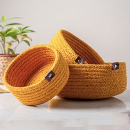 Jasmey Homes Set Of 3 Storage Shelf Basket - Yellow-image-65
