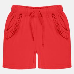 Kiddopanti Frill Detailed Pocket Hot Shorts - Red-image-47