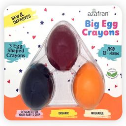 Azafran Big Egg Crayon - 3 Egg Shaped Washable Crayons-picture-12