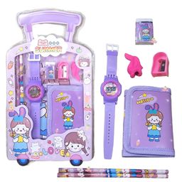 Paper Moon 7 in 1 Cartoon Stationery Set for Kids Pencils, Eraser, Sharpener, Watch, Wallet Return Gift For kids- Design May Vary-3
