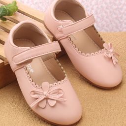 Babyoye Velcro Closure Ballerina With Floral Applique - Pink-image-49