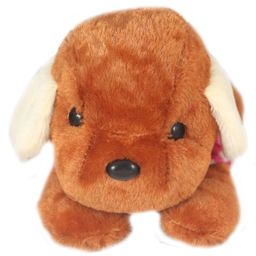 Tickles Cute Lying Puppy Stuffed Soft Plush Animal Toy for Kids (Size: Length 20 cm Color: Brown)-image-93