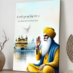 Art Street Gold-Toned & Blue 1 Piece Canvas Religious Wall Paintings-image-74
