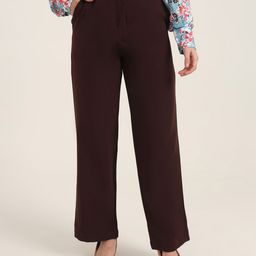 AMSWAN Women Smart Straight Fit High-Rise Trousers-image-54