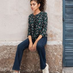 DressBerry Tropical Print A-Line Top-picture-44