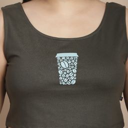 Rigo Plus Size Printed Crop Top With Joggers Co-ords set image 2