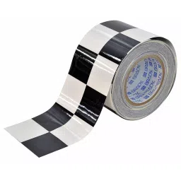 BRADY Floor Marking Tape Continuous Roll Checkered Black/White No Legend 4 inch x 100 ft x 8 mm, 41E557-image-32